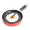 Wall Clocks Wholesale- Plastic Fried Egg Frying Pan Kitchen Novelty Clock Gift Cafe Fork Knife Hands Durable1