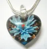 10st / lot mix färger hjärta murano lampwork glas hängsmycken för DIY hantverk smycken halsband hängsmycke pg0