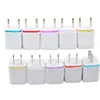 Wholesale 200ps/lot Colorful 2A+1A US Plug AC Power Adapter Home Trave Wall 2 port dual USB Charger for iPhone 4 5 6 plus for Samsung htc