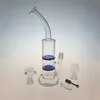 Fumer des bangs en verre avec un peigne 18.8mm Joint Perc Bongs d'eau en verre Cyclone Recycler Perc Deux fonctions Pipe Rigs WP1012