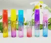 5ML Colorful Mini Perfume Pump Atomizer Refillable Fine Mist Gradient Color Glass Spray Empty Bottle 5Gram Travel Size