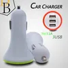 Universial Car Charger 3USB 3.1A Port IC protection LED Lighting Colorful circle Power Adapter Car charging for Iphone 7 Samsung S8