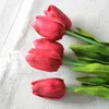 Decorazione di nozze Fiori artificiali Elegante tulipano Fiori decorativi Bouquet 35 cm / 13,7 '' Seta artificiale PU floreale 20 Pz / lotto