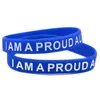 100PCS I am A Proud of Autism Parent Pulsera de decoración de caucho de silicona azul para regalo de promoción