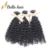 Bella Virgin Human Hair360レース前面閉鎖バンドルBrazilian Curly Wave Natural Color Weaves6693518