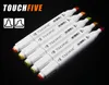 Новейший Touch5 Set Set Double Head Art Mark 168 Colors Touch Five Marker Pen с сумкой красочные рисовые ручки щетки рождественские подарки297O