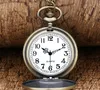 Groothandel 50 stks / partij Horloge Vintage Pocket Horloge Ketting Mannen Dames Antiek Brons Horloge PW075