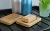 100PCS Natural Bamboo Wooden Soap Dish Wooden Soap Tray Holder Storage Soap Rack Plate Box Container for Bath Shower Bathroom