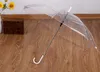 50pcs FedEx DHL 무료 배 투명 우산 맑은 PVC 우산 롱 핸들 우산 방수 6 색