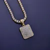 New HipHop Necklace Jewelry Heavy Gold Silver Full Of Rhinestone Hip Hop Tide Dog Tag Men Women Fashion Chain