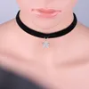 Everfast 10pc/Lot New Wire Ritning Star Pendant Black Korea Velvet Rope Choker Collar Halsband Kvinna Collier Bijoux Girls Gift EFN008V