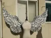 Mode-accessoires Hoge kwaliteit Sliver Angel Wings Dancing Stage Performance Supplies Mooie Shooting Props Pure Handgemaakte Gratis Verzending