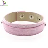 10PCS! 8MM PU Leather Glint Wristband Bracelets " Can Choose the Color" (10 pieces/lot) DIY Accessory Fit Slide Letter LSBR014*10