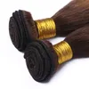 Nouvelle Arrivée Brun Blonde Ombre Péruvien Vingin Cheveux Soyeux Extensions de Cheveux Raides Deux Tons 4/613 Ombre Cheveux Humains Armure Droite Bundles