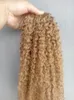 Brazilian Virgin Remy Kinky Curly Hair Weft Human Extensions blonde 270# Color 100g one bundle Weaves