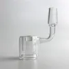 Quartz Thermal Core Reactor Banger 컷 플랫 탑 두꺼운 열 Domeless 석 영 손톱 10mm 14mm 18mm 남성 여성 유리 봉에 대 한