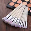 Brôles de maquillage de sirène colorée 3D Rainbow Hair Diamant Cosmetic Makeup Brushes Set Ombre à paupières Blusher Powder Fish Making