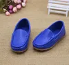 Storlek 21-25 barn pojkar flickor läder singel loafers mjuka barn sneakers barn mode moccasins casual båt skor