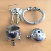Newest Double Lock Design Stainless Steel Chastity Belt Male Chastity Device Metal Penis Lock Chastity Cage Ring Sex Toys For Men