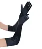 Les nouveaux gants de mariée en noir et blanc se prélasser les performances d'opéra en satin d'automne accessoires de robe de mariée d'hiver1230706