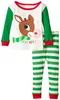 Dziecko Boże Narodzenie Santa Deer Piżamy Kids Stripe Homewear Zestawy Kreskówki Długie Rękawostopy + Spodnie Pleasweear Ustawia Jesienne Ubrania