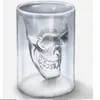 Crystal Skull Cup Skull Head Wine Glasses Vodka Whisky Shot Glass Double Layer Pirate Vaccum Glasögon Öl Kaffe Kaffe Drick Ware