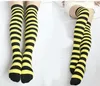 Wholesale-Women Sock Fashion New Striped THIGH HIGH Knee Socks Girls Womens Halloween Cosplay Freeshipping Hot 2016