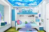 3d murais de teto papel de parede personalizado mural céu Azul flores 3d murais de parede papel de parede para sala de estar papéis de parede pintura de decoração para casa