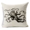 Squid Octopus Coushion Pokrywa Prosta gruba bawełniana lniana sofa poduszka Scandinavia Square Rzut Pillow Puse for Syceal 45CM45C6659360