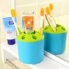 Creative candy-colored porous toothpaste, toothbrush holder Desktop Multifunction pen holder Shelves