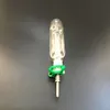 Tubo per acqua in vetro micro NC con unghie in titanio GR2 da 19 mm di ricciolo per l'olio concentrato o punta di quarzo