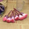 Makeup Brush 6 Pcs / Set Rose Flower Makeup Brush Set Plating Metal Spiral Handle Makeup Brush 5 Kinds Of Color