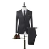 Erkek Takım Elbise Blazers Toptan-Tasarımcı Erkekler Moda Klasik Slim Fit Katı Renk Örgün Gelinlik Sıska İngiliz Tarzı Erkek (Ceket, + P