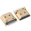 Freeshipping 50PC / Packs Gold Tone Mini H-D-MI Male Jack Connectors 1.6mm Pitch 19 Pins PCB Partihandel