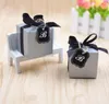 I bulk 100st bröllopsfest inpackning eleganta grå fyrkantiga godislådor gynnar innehavare9957329