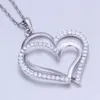 gift White Gold White crystal jewelry Necklace for women DGN498 Heart 18K gold gem Pendant Necklaces with chains235K