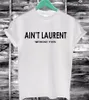 Vente en gros - 2024 Été Femmes Tshirt Aint Lettres Imprimer Coton Casual T-shirt Drôle Noir Blanc À Manches Courtes Slim Sexy T-shirt F4203-66