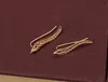 2 paren 2018 vintage sieraden prachtige gouden kleur blad oorbellen moderne mooie veer oorknopjes voor vrouwen