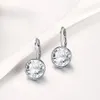 Bella Piercing Dangle Earrings 로즈 골드 컬러 보석 오스트리아 패션 스터드 이어링 파티 파티 보석 액세서리의 화이트 크리스탈.