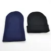 Man vinter hattar för kvinnor beanie cap unisex manschett slät skalle beanie toboggan knit hatt mycket mjuk