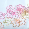 20 pçs / set Romântico Sakura Em Forma de Metal Clipe De Papel Flor Marcador de Pin Karea Artigos de Papelaria Canela Acessórios Clipe de Memorando