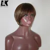 8A cabelo humano brasileiro curto perucas retas Nenhum laço perucas bob curto perucas para as mulheres negras