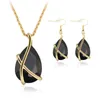 Crystal Water Drop hanger ketting oorbellen sieraden set gouden ketting diamant dames kettingen mode wil en zandcadeau