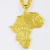 Africa Map Necklace Rhinestone Crystal Gold/Silver Color Hip Hop Pendant Necklaces Geometric Fashion Necklaces Christmas Gift