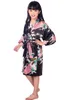 2017 Летние девушки павлин Rayon шелковый халат ночная одежда ночной белье ночная белье пижама сатинировка кимоно платье PJS халат платье 6 шт. / Лот # 4030