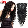 Deep Curly Human Remy Hair Clip in Extensions,Brazilian Hair Clip in Extension,7Pcs/set,10-26 Inches in Stock,Color 1B Brazilian Hair