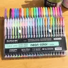 Artigos de papelaria de arte 12/48 Cor Gel PENS SET REFills Pastel Neon Glitter Esboço de desenho de cor de cor Marcador escolar