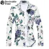 Vente en gros- 2017 Printemps Hommes Chemise À Carreaux Bleu Marine Plus La Taille M-7XL Chemises Florales À Manches Longues Pour Hommes DT258