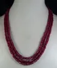 ruby faceted bead necklace