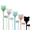 Cute Bear Earphones Colorful Cartoon Studio In-ear Handsfree with Mic Button Remote 3.5mm Headsets for iPhone Samsung Huawei Xiaomi